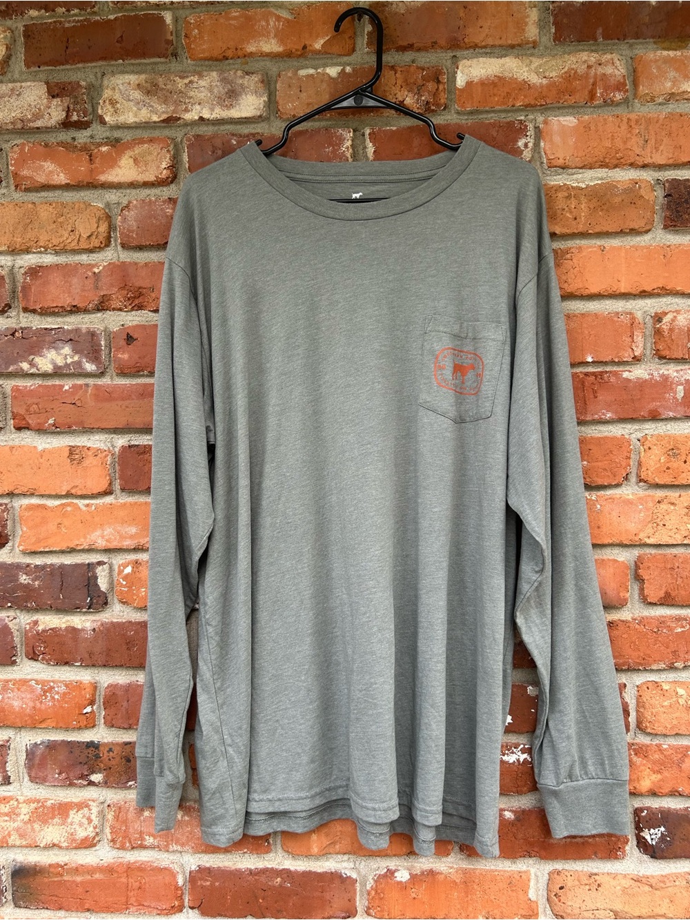 Southern Point Co. Men's Long Sleeve Tee in Gray/Green XXL
